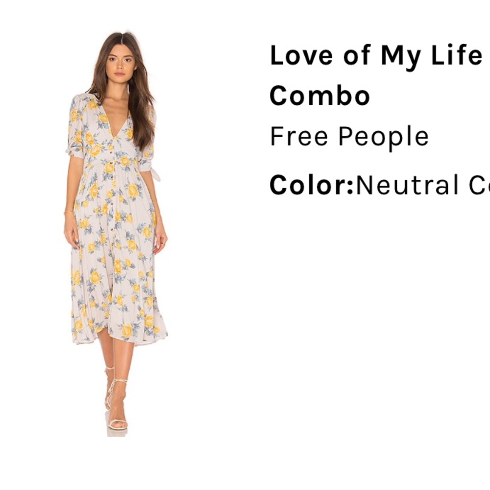 Free People Love of My Life Prairie Dress L 12 14